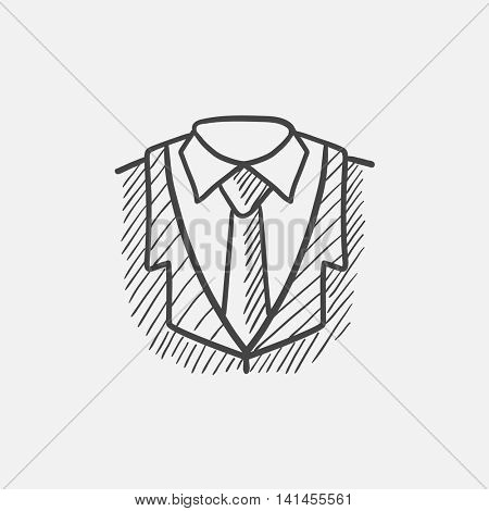 Male suit sketch icon for web, mobile and infographics. Hand drawn vector isolated icon.