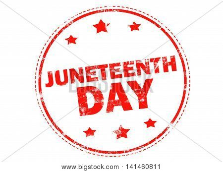JUNETEENTH DAY grunge rubber stamp on white background