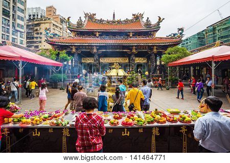 The Taipei Lungshan Temple In Taiwan.