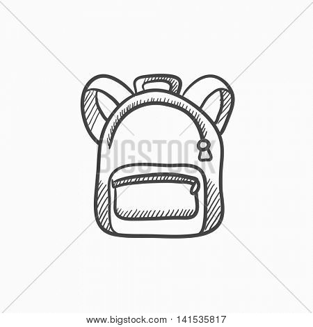 Backpack vector sketch icon isolated on background. Hand drawn Backpack icon. Backpack sketch icon for infographic, website or app.