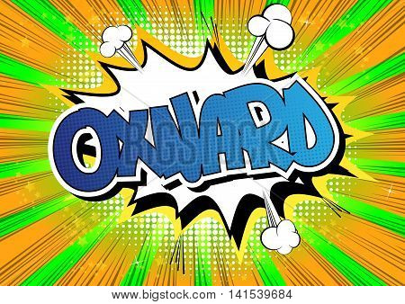 Oxnard - Comic book style word on comic book abstract background.