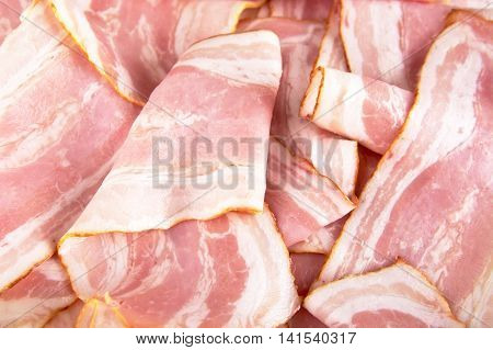 Assorted Slices Of Fat Pink Bacon