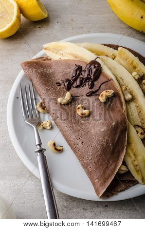 Chocolate Crepes With Banana