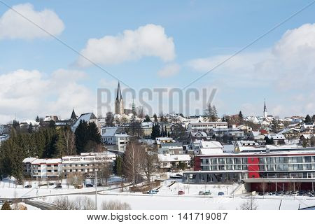 Spa town of Bad Leonfelden in winter sunshine