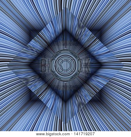 3d abstract background with inscribed boxes. Composition with converging rays