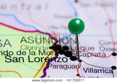 Paraguari pinned on a map of Paraguay