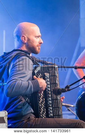 Accordionist During A Free Concert