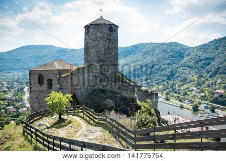 Castle Strekov in valley of river Labein czech republic