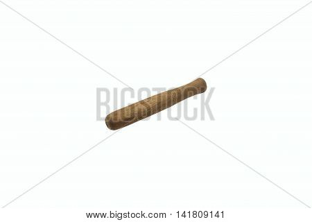 Wooden pestle on a  white background isolated