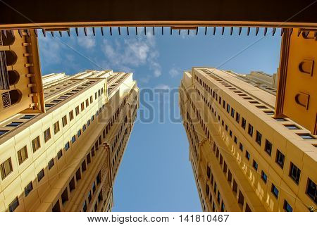 Skyscraper Offices - office architecture low angle view - horizontal image
