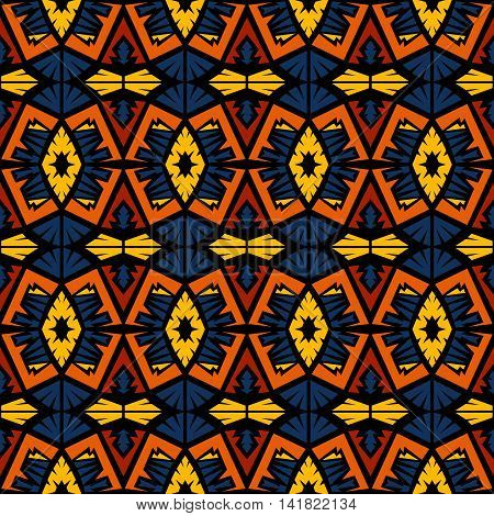 Seamless doodle vector texture ethnic tribal pattern background.Boho chic style pattern.