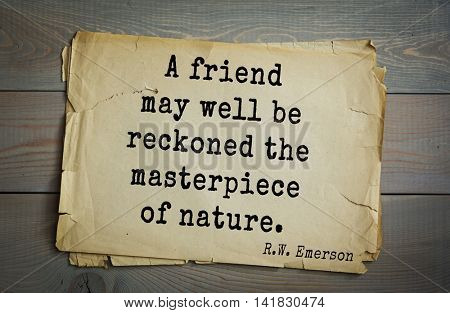 Aphorism by Ralph Waldo Emerson (1803-1882) - American essayist, poet, philosopher, social activist quote. Fate is nothing but the deeds committed in a prior state of existence. 