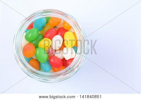 jellybeans in a glass jar