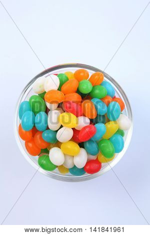 jellybeans in a glass bowl