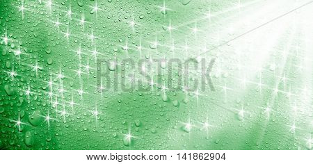 close up shot of rain drops and light.