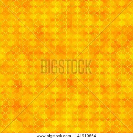 Orange seamless pattern with hexagon shapes abstract color background. Blank template swatches vector illustration save in 10 eps