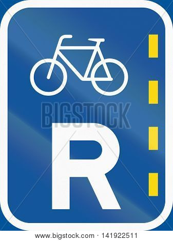 Road Sign Used In The African Country Of Botswana - Reserved Lane Of Bicycles