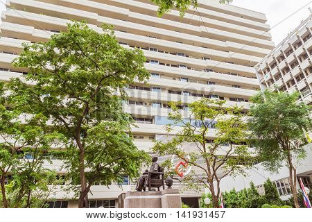 Bangkok, Thailand - June 5, 2016 : Prince Mahidol Memorial statue square at the center of Siriraj hospital in Bangkok