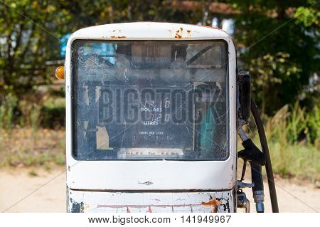 Disused petrol pumps in Dalgety, New South Wales, Australia