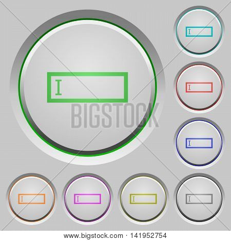 Set of color editbox sunk push buttons.