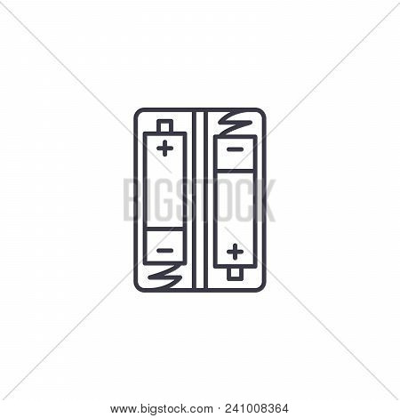 Battery Module Line Icon, Vector Illustration. Battery Module Linear Concept Sign.