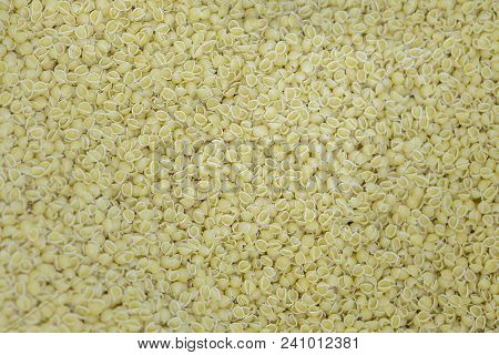 Image Background Of Raw Flour Product Short Vermicelli. Background Of Vermicelli. Pasta.