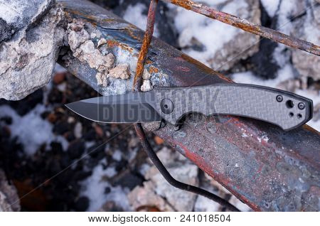 A Knife In The Center Of The Frame. The Knife Of The Tourist.