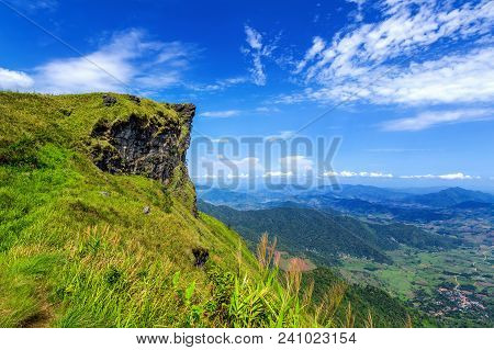 Beautiful Landscape Of Phu Chi Fa. Phu Chi Fa National Park In Chiang Rai Province, Thailand.