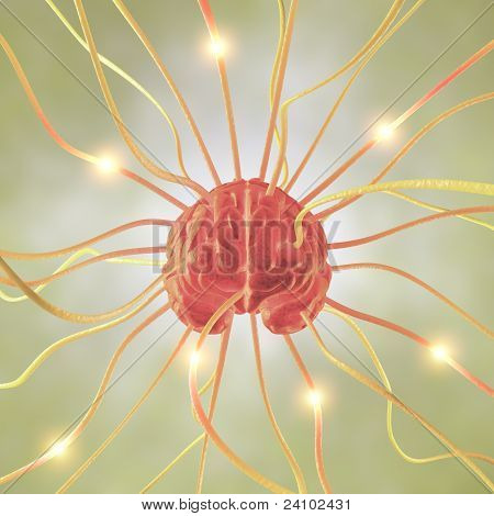 Hjärnan Neuron koncept