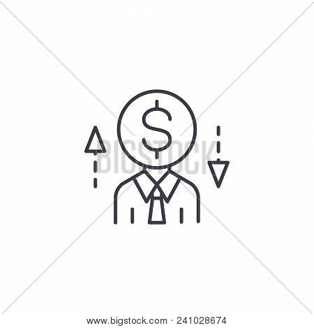 Businessman Desicions Line Icon, Vector Illustration. Businessman Desicions Linear Concept Sign.