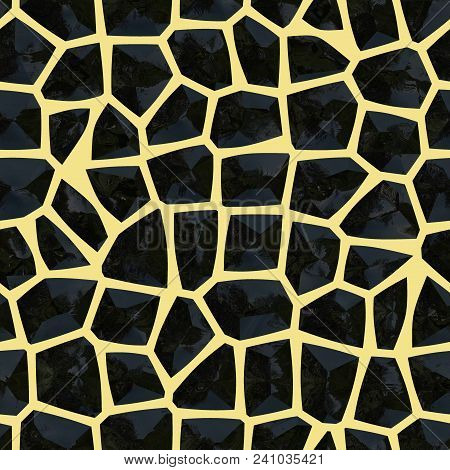 Black Shiny Stones Mosaic Seamless Design Pattern Texture