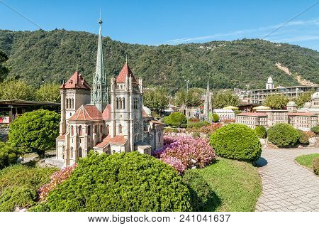 Melide, Lugano, Switzerland - September 25, 2014: Swiss Miniature Park In Melide, Is An Open-air Mus