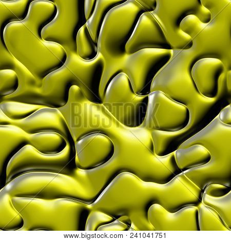 Golden Yellow Bumby Creased Shiny Plastic Seamless Surface Design
