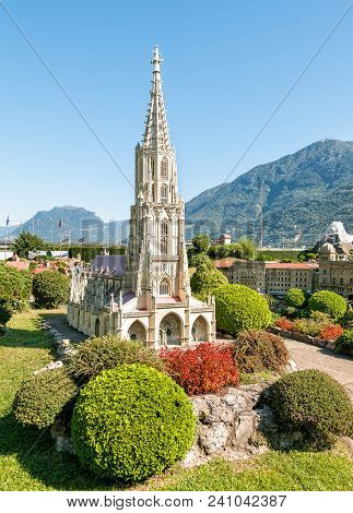 Melide, Lugano, Switzerland - September 25, 2014: Swiss Miniature Park In Melide, Is An Open-air Mus