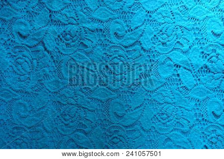 Top View Of Blue Green Guipure Lace