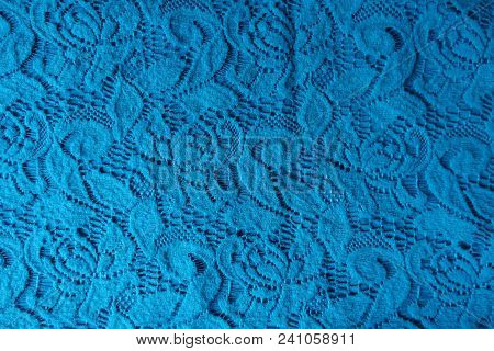 Guipure Of Blue Green Cotton From Above
