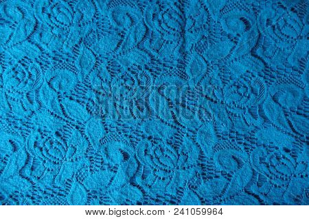 Cotton Lace In Cerulean Color From Above