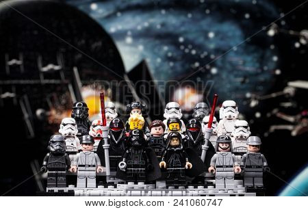 RUSSIA, April 12, 2018. Constructor Lego Star Wars. Episode IV, Squad of stormtroopers