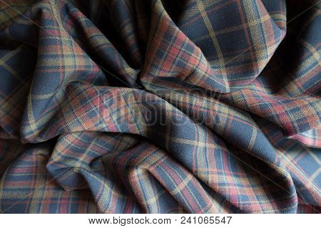 Jammed Thick Plaid Fabric  In Subdued Colors