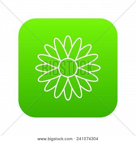 Honey Flower Icon Green Vector Isolated On White Background