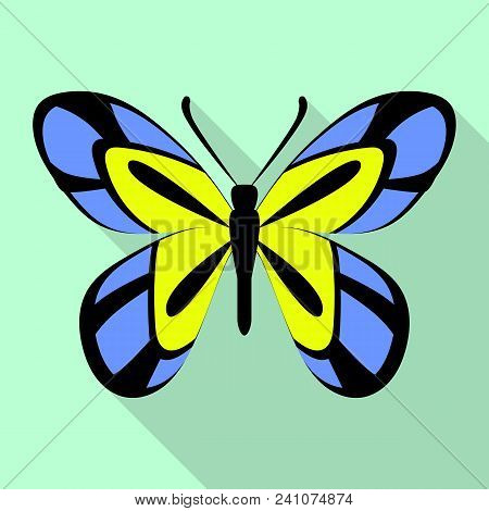 Tropical Butterfly Icon. Flat Illustration Of Tropical Butterfly Vector Icon For Web Design