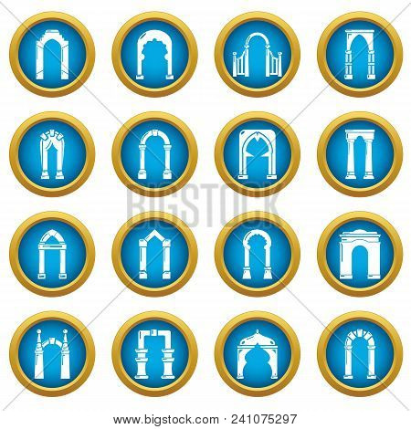 Arch Types Icons Set. Simple Illustration Of 16 Arch Types Vector Icons For Web
