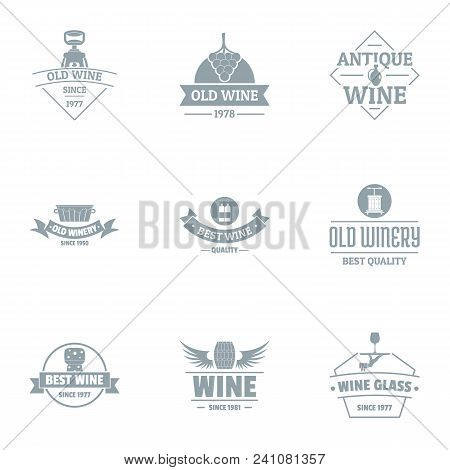 Finest Wine Logo Set. Simple Set Of 9 Finest Wine Vector Logo For Web Isolated On White Background