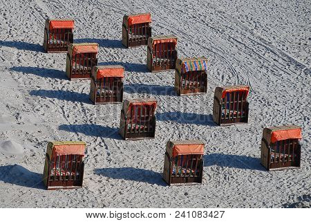Beach Chairs At The Beach Of Scharbeutz, Germany