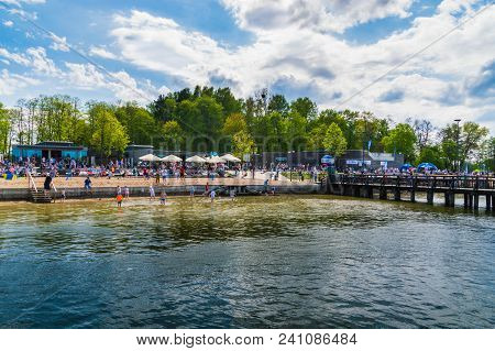 Olsztyn, Poland - May 1, 2018: City Beach On Ukiel Lake.