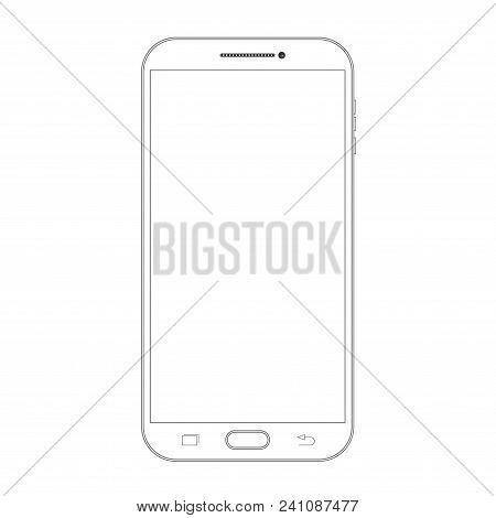 Outline Drawing Smartphone. Elegant Thin Line Style Design