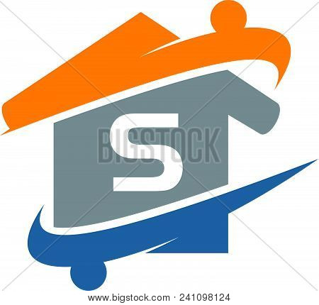 Parenting Life Home Care Initial S Logo Design Template Isolated Vector