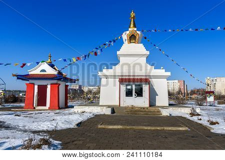 Enlightenment Stupa In Spring. Elista. Kalmykia Russia
