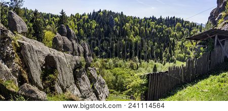 The Place Of Tustan Fortress - A Medieval Cliff-side Fortress-city, Archaeological And Natural Monum
