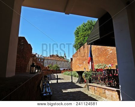 View At Historical Medieval Fortification In The Old Town Of Warsaw, Poland